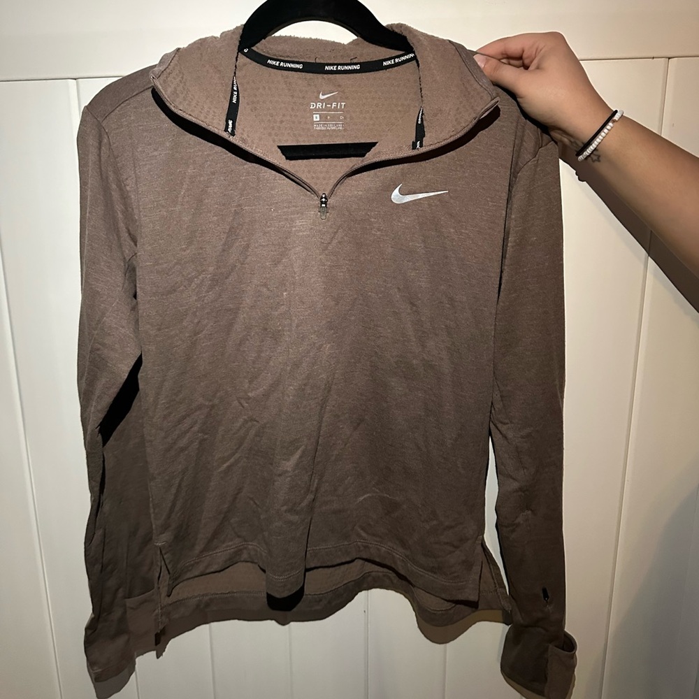 Nike Brown Dri-FIT 1/4 Zip Running Pullover